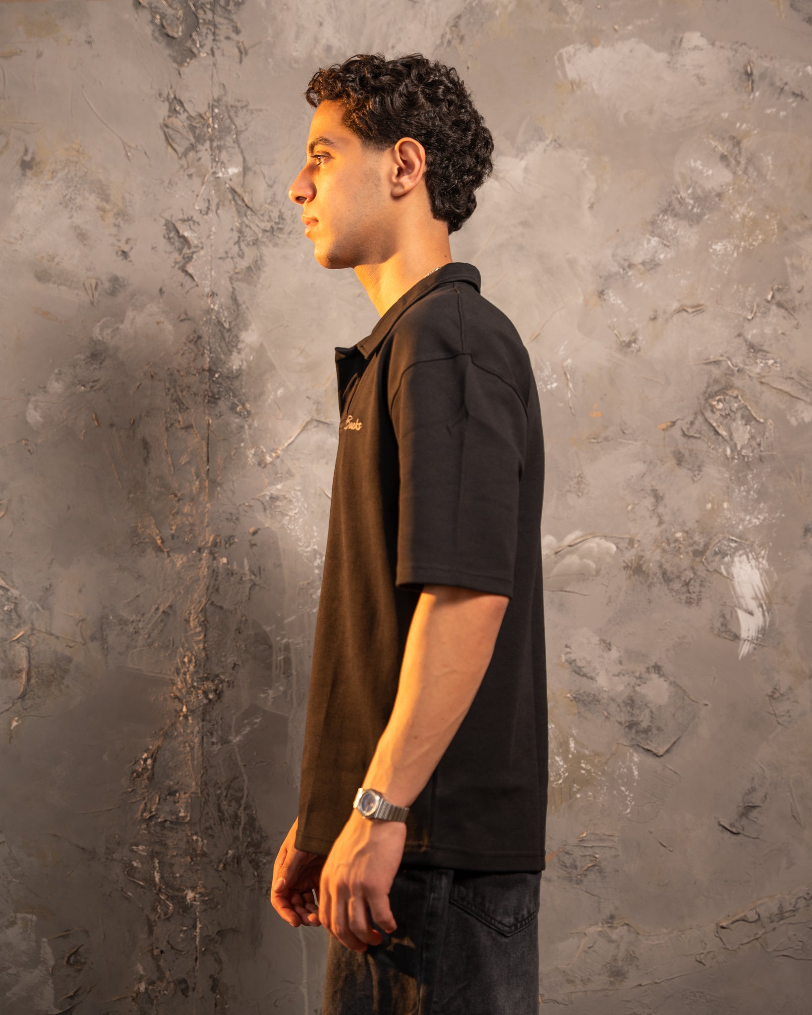 Black Relaxed Fit Polo