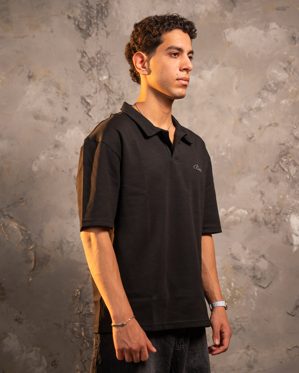 Black Relaxed Fit Polo