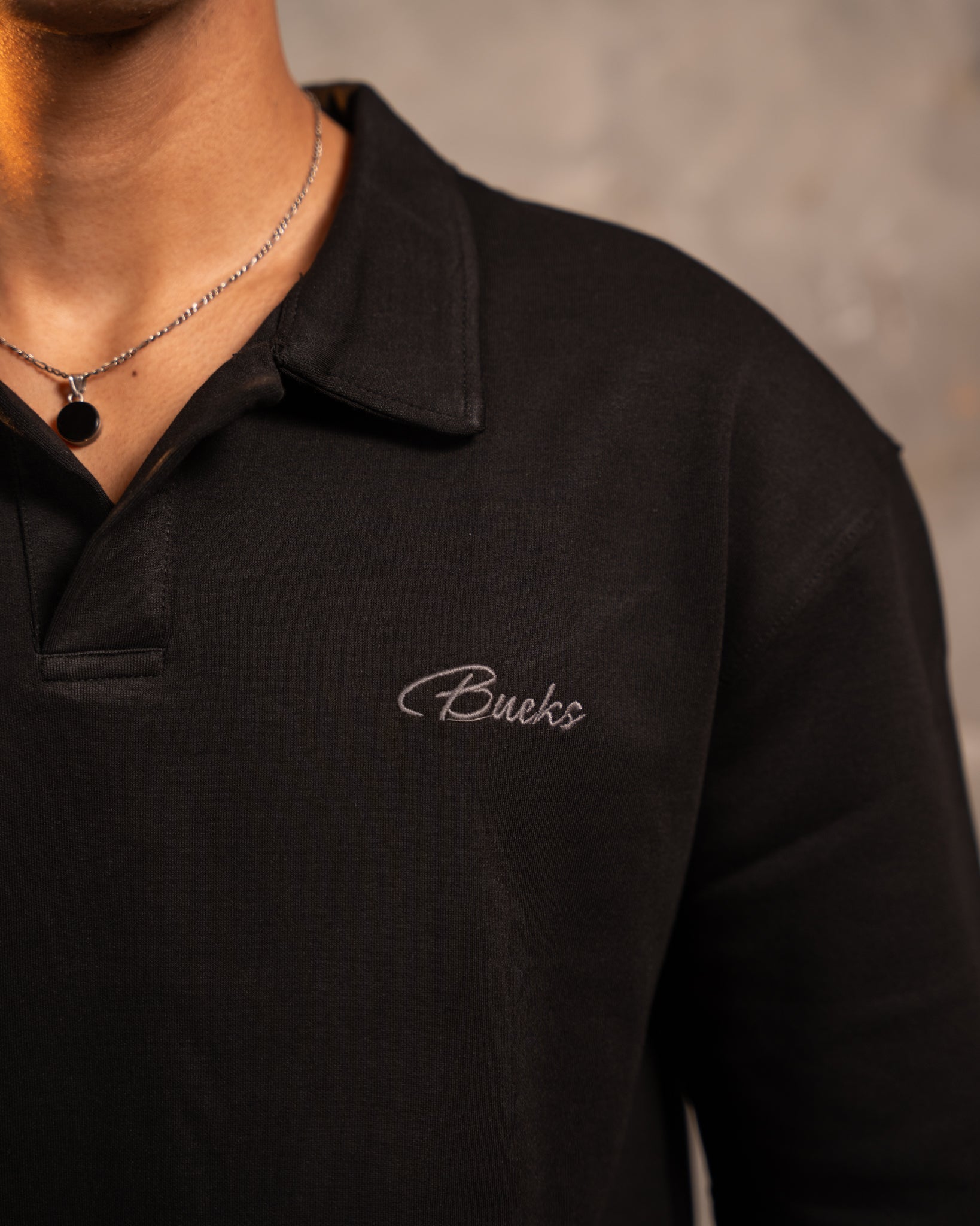 Black Relaxed Fit Polo
