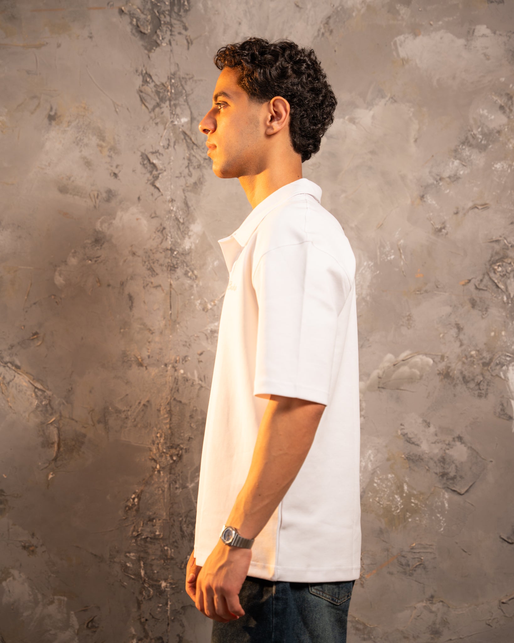 White Relaxed Fit Polo