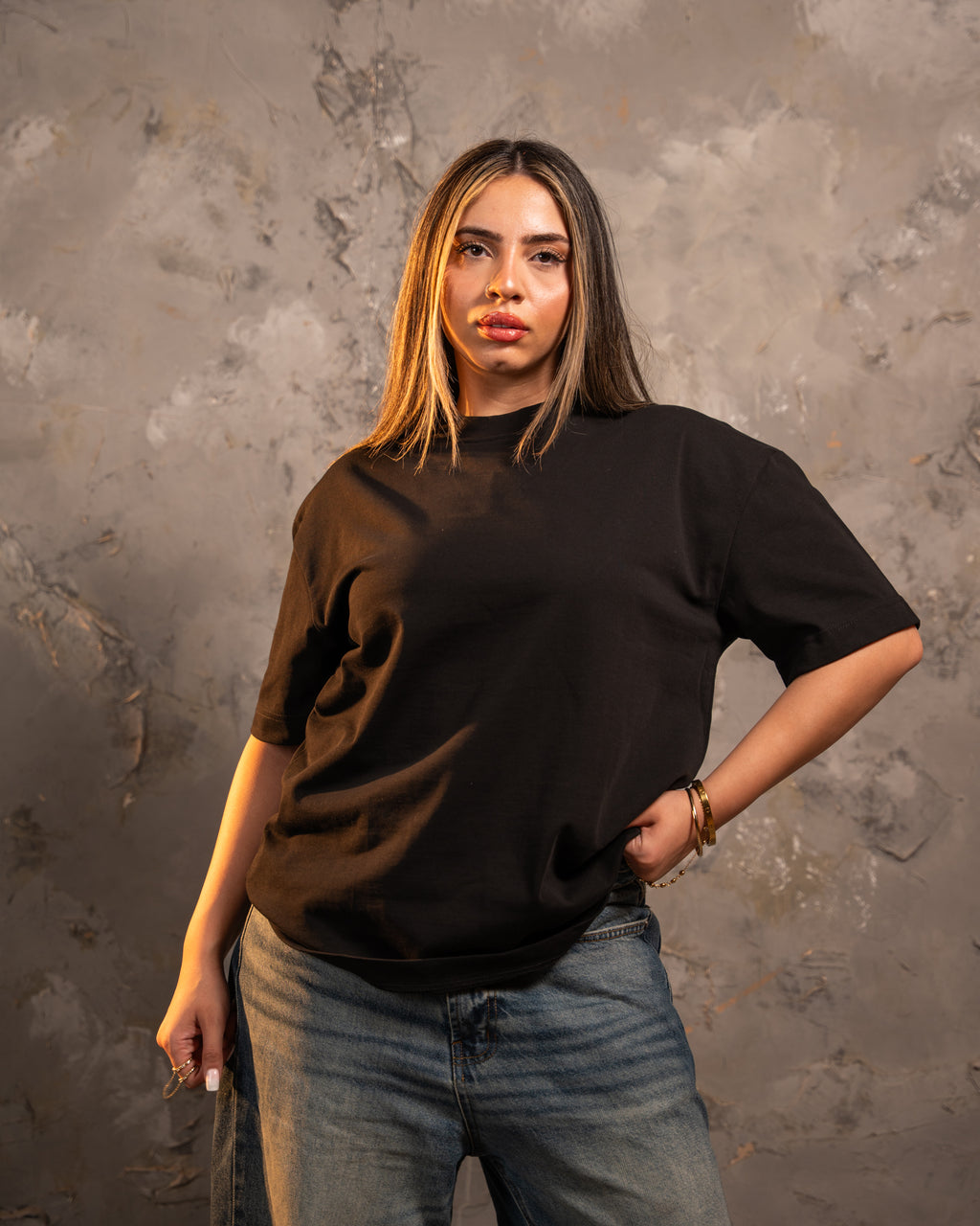 Black Relaxed Fit Basic Tee