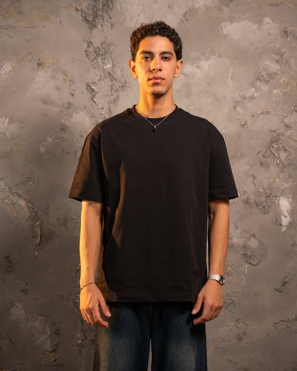 Black Relaxed Fit Basic Tee
