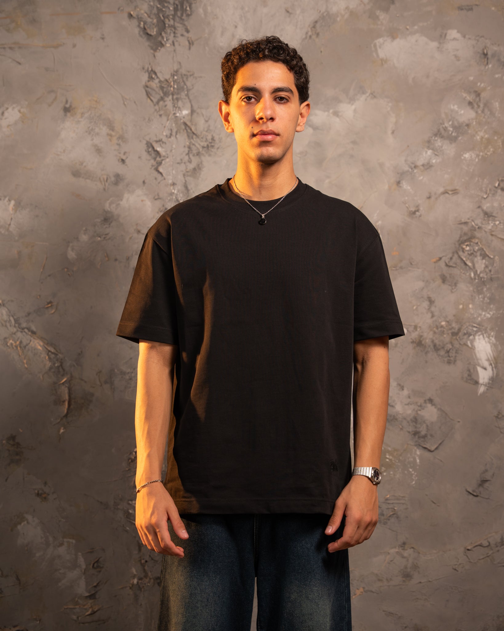 Black Relaxed Fit Basic Tee
