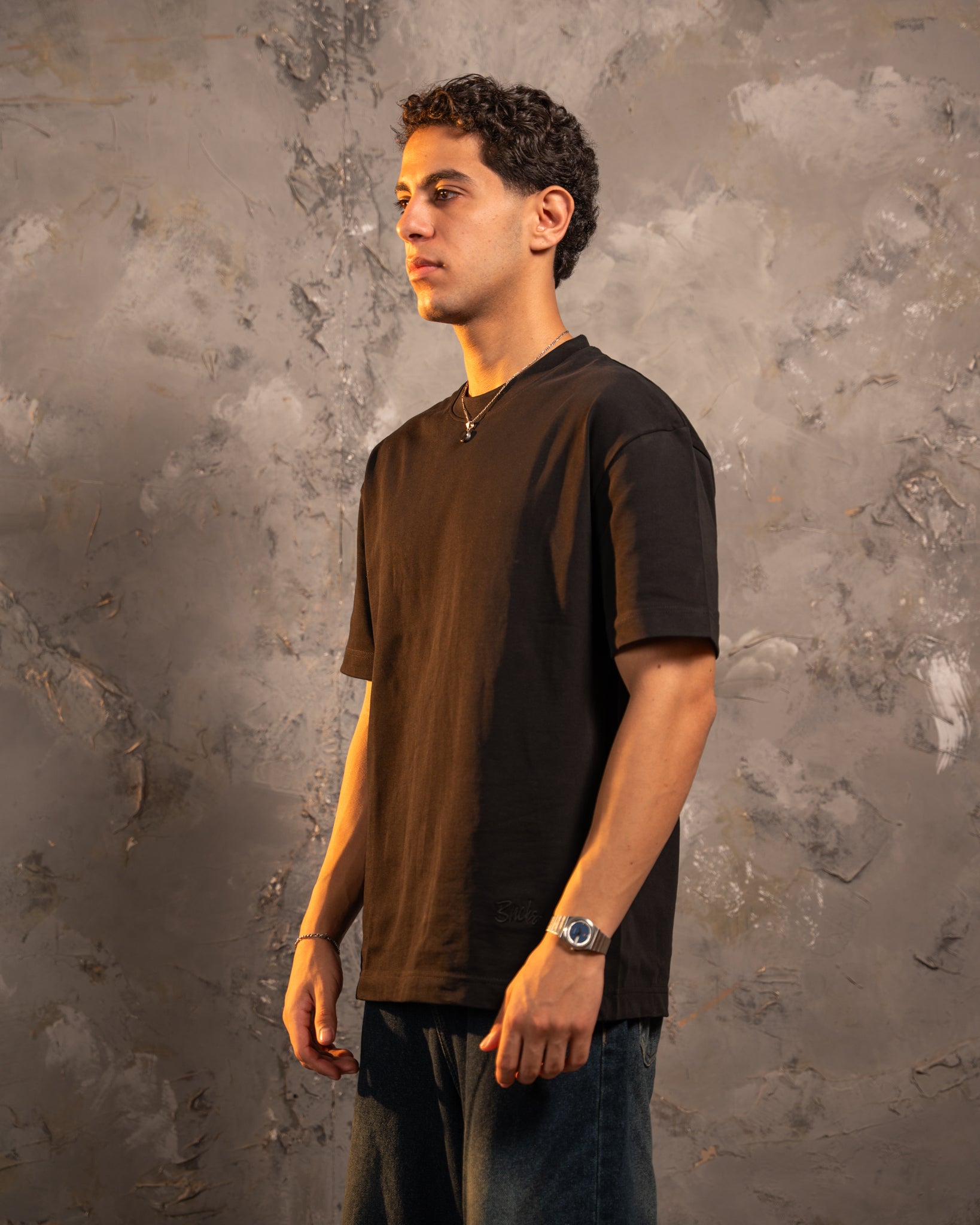 Black Relaxed Fit Basic Tee