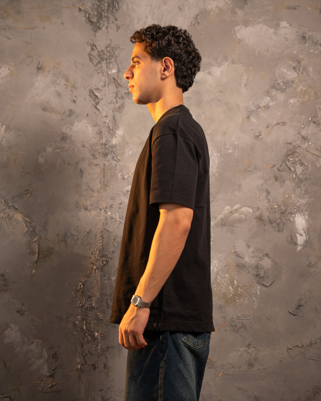 Black Relaxed Fit Basic Tee