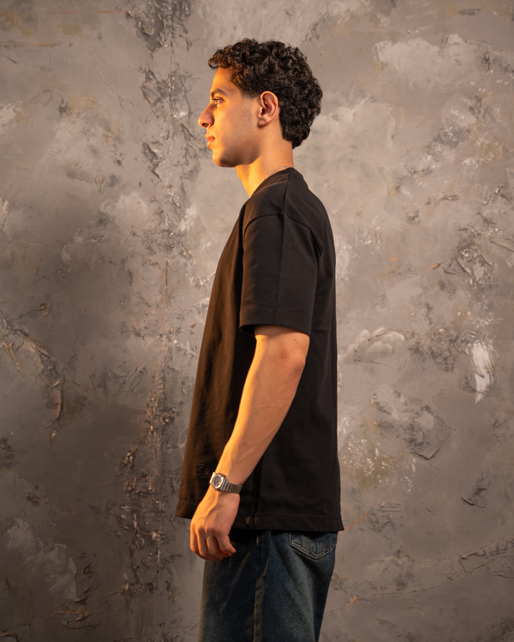 Black Relaxed Fit Basic Tee