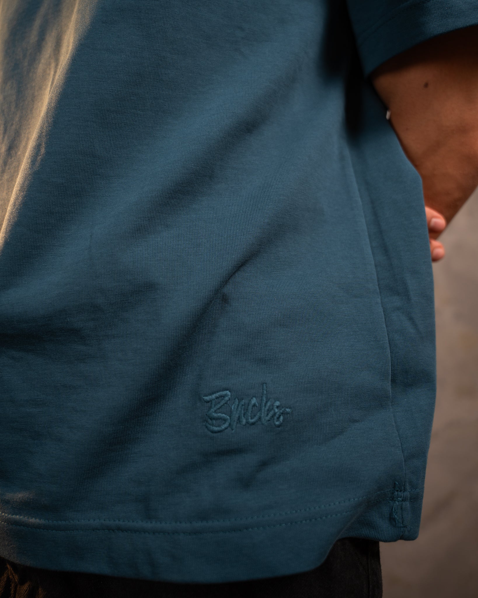 Blue Relaxed Fit Basic Tee
