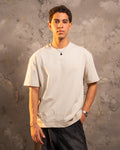 Light Greige Relaxed Fit Basic Tee