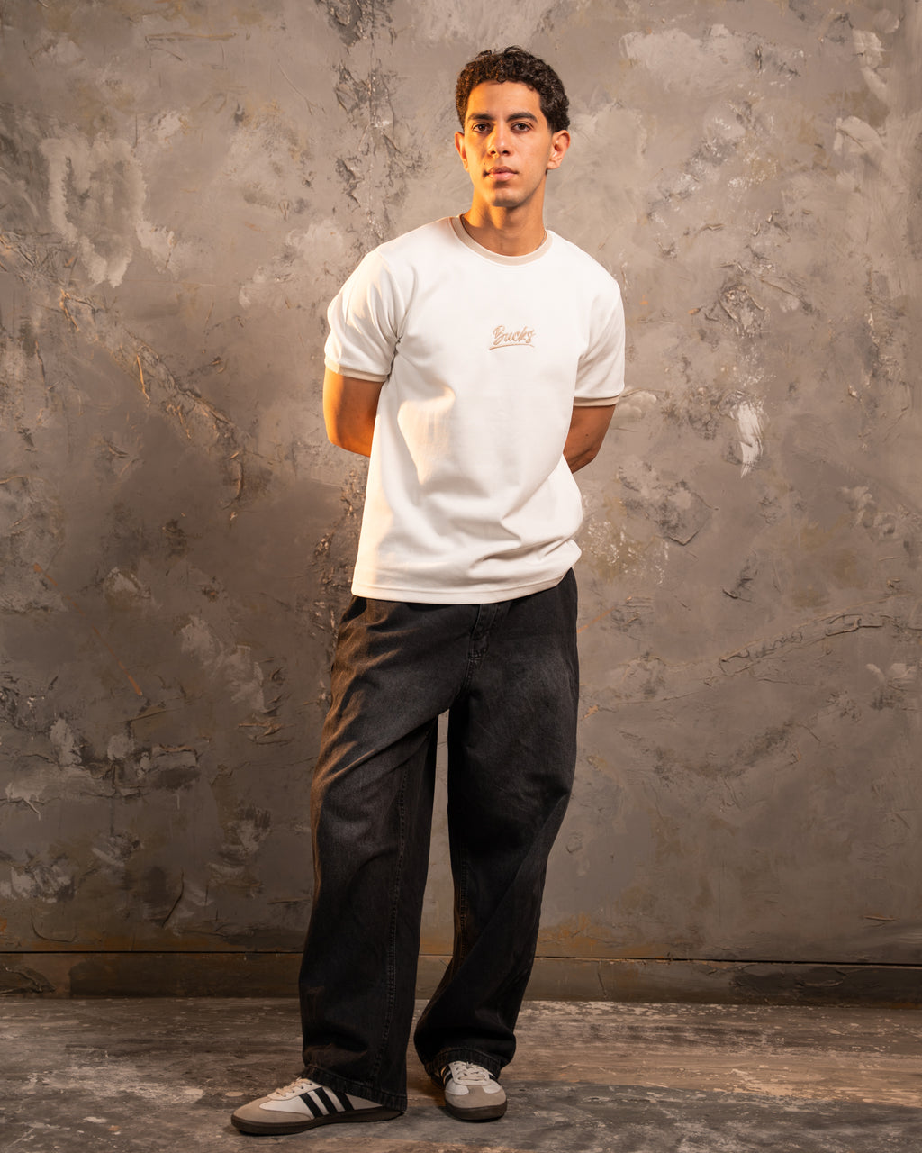 Siganture White & Beige Ringer Tee