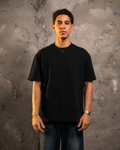 Black Relaxed Fit Basic Tee