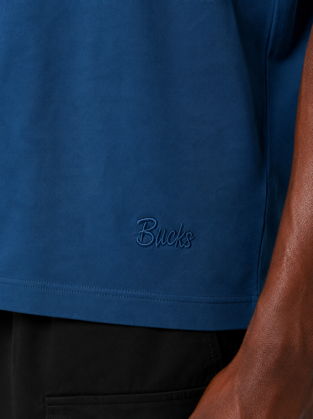 blue oversized tee