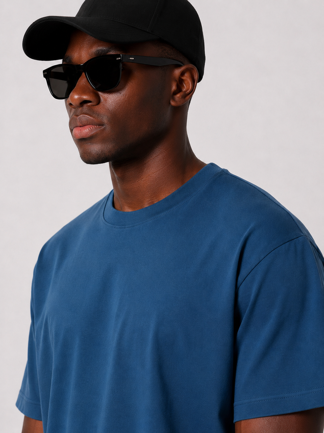 blue oversized tee