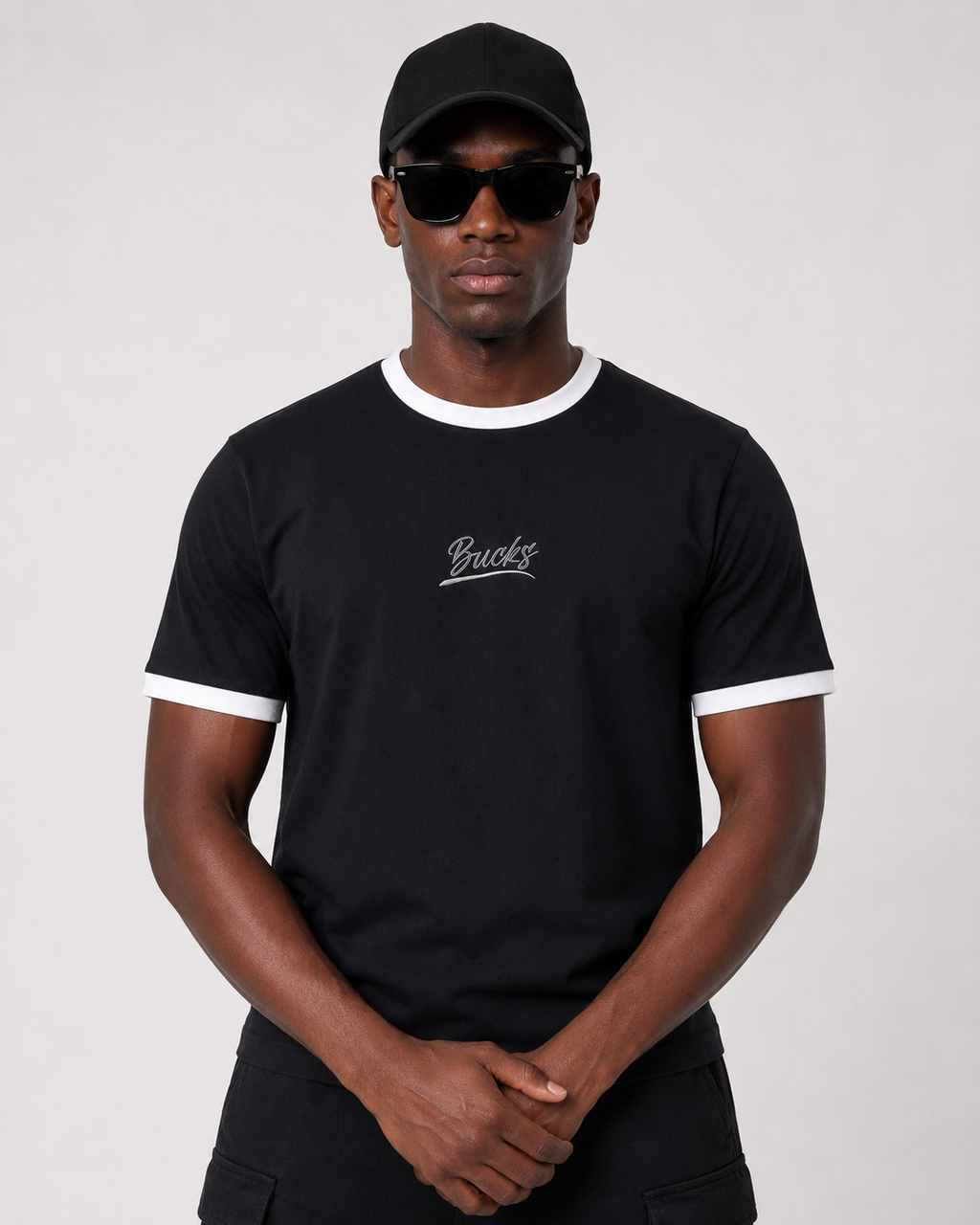 Premium Black & White Ringer Tee