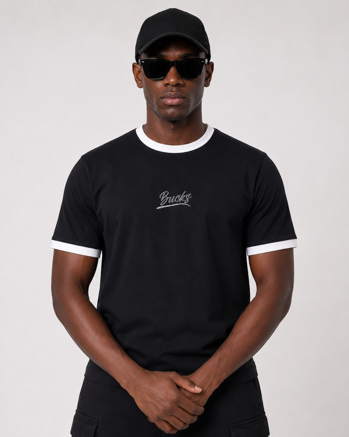 Premium Black & White Ringer Tee