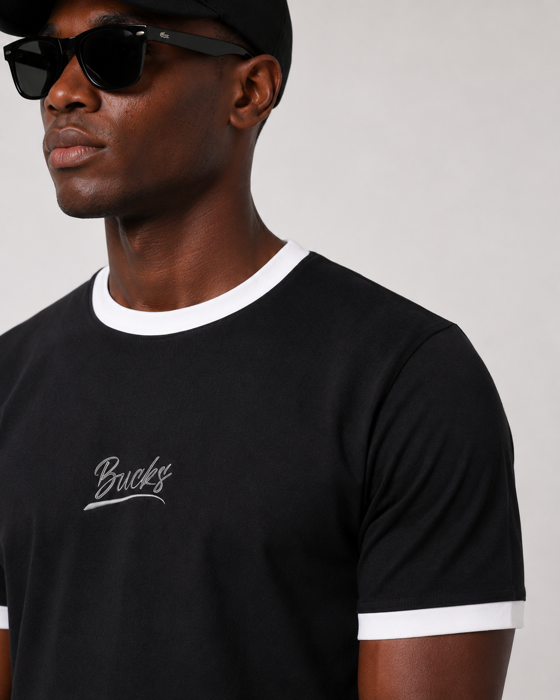 Premium Black & White Ringer Tee