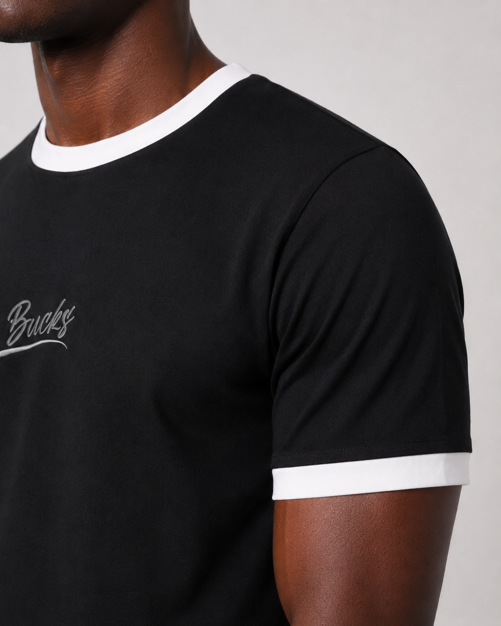 Premium Black & White Ringer Tee