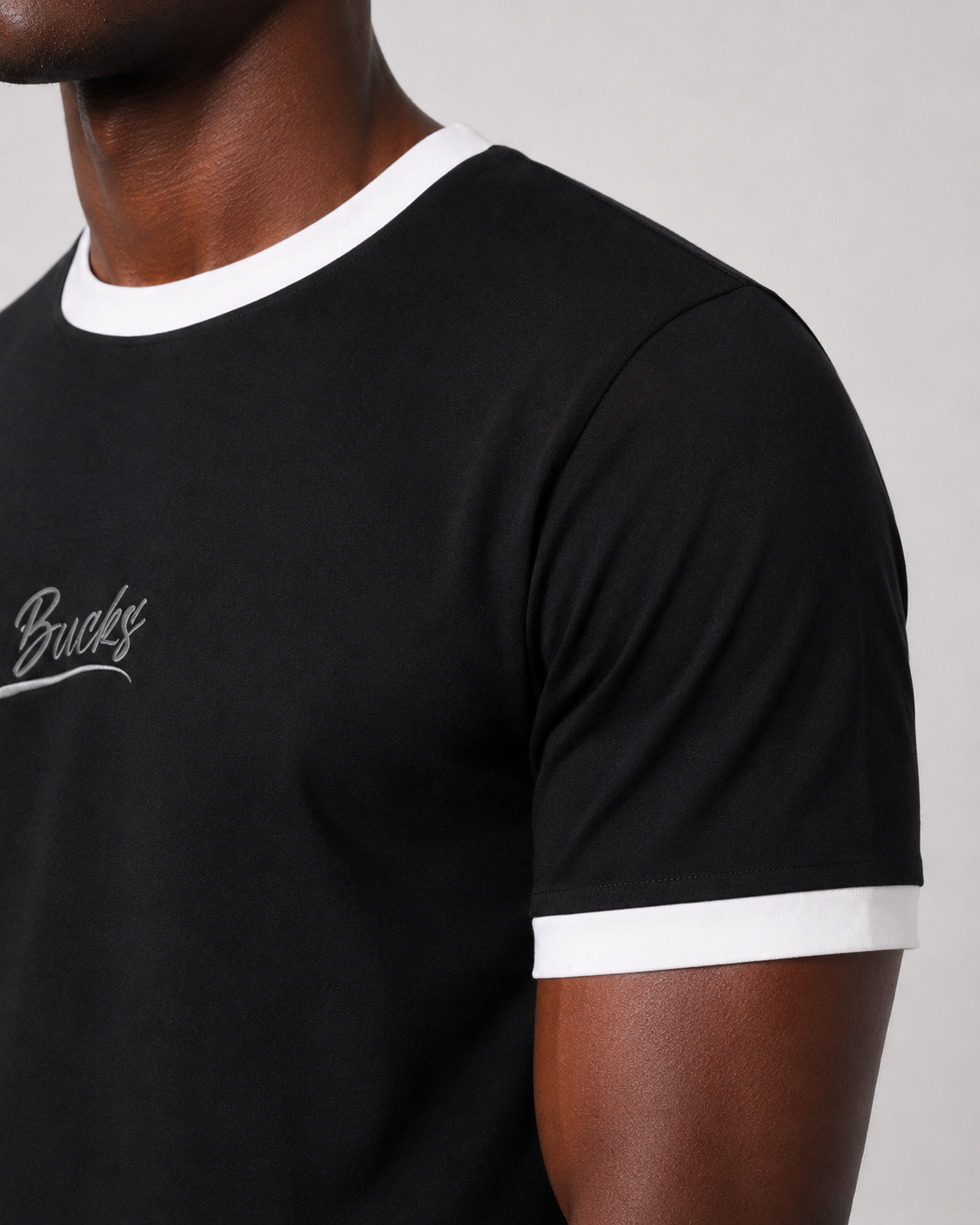Premium Black & White Ringer Tee