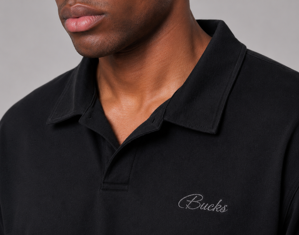black polo shirt