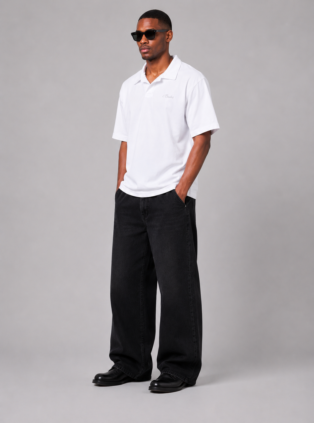 white polo shirt